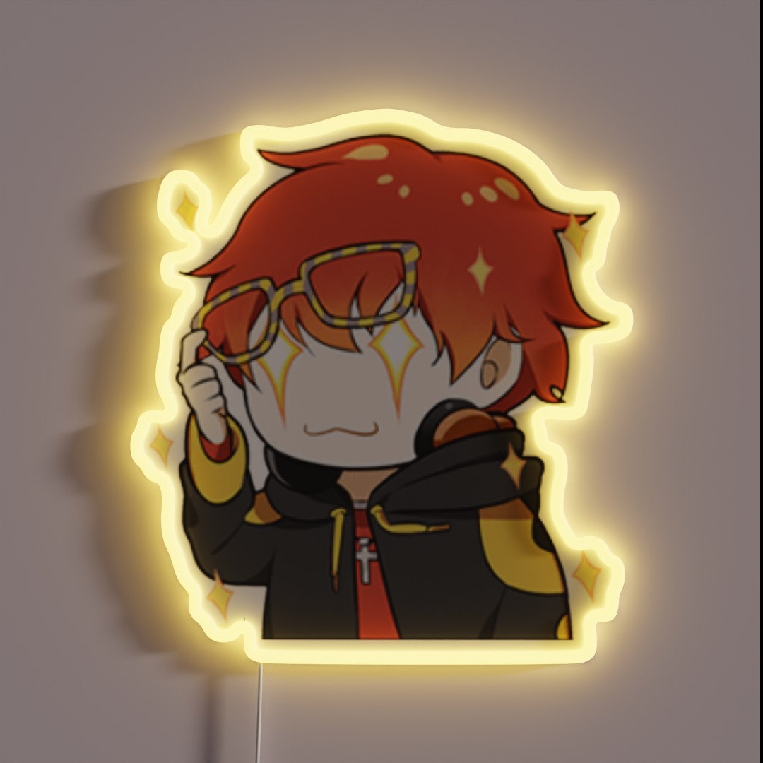 Mystic Messenger Sparkly 707 Emoticon RGB Neon Sign Mystic Messenger Sparkly 707 Emoticon RGB Neon Sign