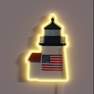 Nantucket Brant Point Lighthouse RGB Neon Sign