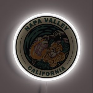 Napa Valley California Travel Art Badge RGB Neon Sign