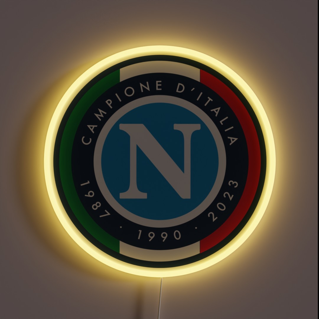 Napoli Campione D Italia 1987 1990 2023 RGB Neon Sign Napoli Campione D Italia 1987 1990 2023 RGB Neon Sign