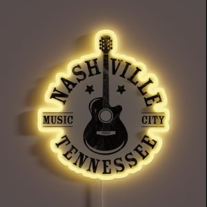 Nashville Tennessee Music City RGB Neon Sign Nashville Tennessee Music City RGB Neon Sign