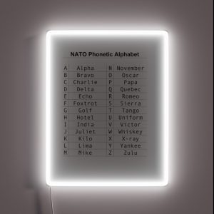 NATO Phonetic Alphabet RGB Neon Sign