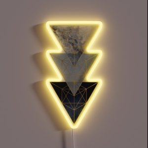 Navy And Gold 3 Triangles RGB Neon Sign