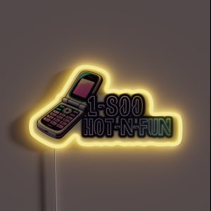 Neon 1 800 Hot N Fun Flip Phone Art Inspired RGB Neon Sign