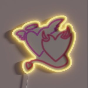 Neon Angel Devil Hearts RGB Neon Sign