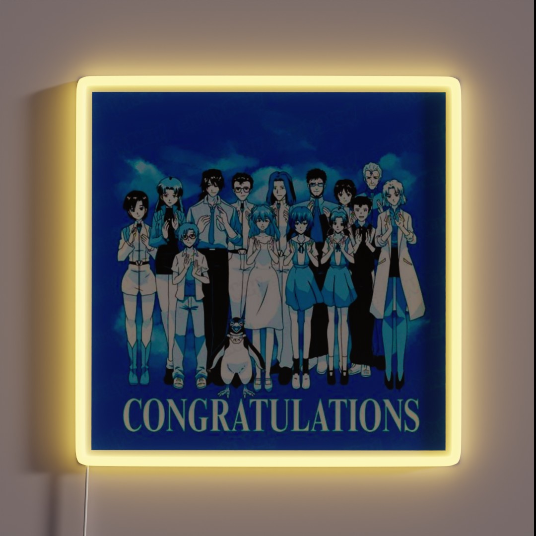 Neon Genesis Evangelion Congratulations Anime RGB Neon Sign Neon Genesis Evangelion Congratulations Anime RGB Neon Sign