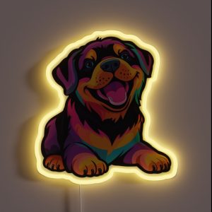 Neon Rainbow 90 S Pups Rottweiler Puppy RGB Neon Sign Neon Rainbow 90 S Pups Rottweiler Puppy RGB Neon Sign