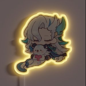 Neuvillette Chibi Cute Genshin Impact Otter RGB Neon Sign