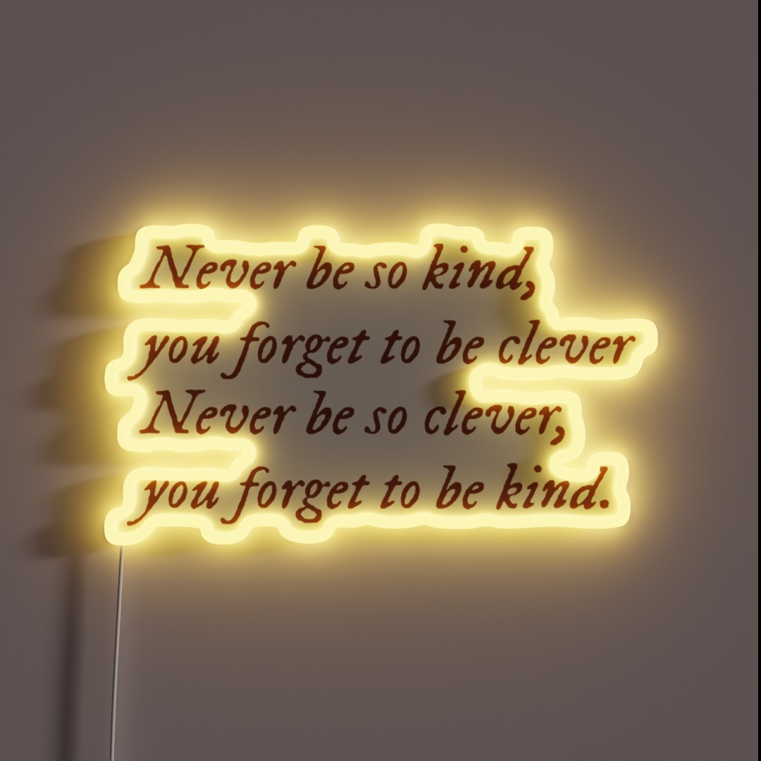 Never Be So Kind You Forget To Be Clever RGB Neon Sign Never Be So Kind You Forget To Be Clever RGB Neon Sign