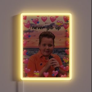 Never Gib Up RGB Neon Sign Never Gib Up RGB Neon Sign