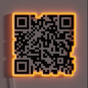 Never Gonna Give You Up QR Code RGB Neon Sign