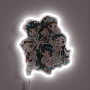 New Jeans Chibi Drawing RGB Neon Sign