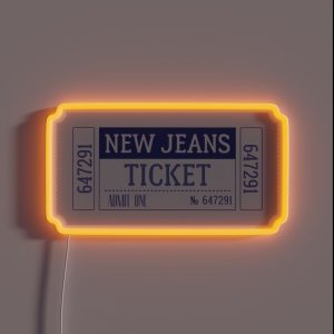 New Jeans Kpop Ticket RGB Neon Sign
