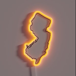 New Jersey Home State Outline RGB Neon Sign