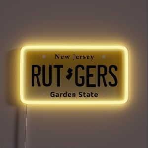 New Jersey RU License Plate RGB Neon Sign