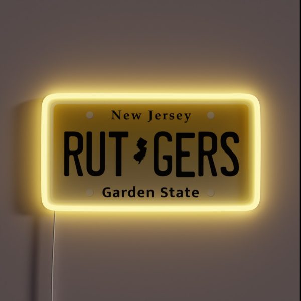 New Jersey RU License Plate RGB Neon Sign