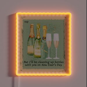 New Year S Day Stamp RGB Neon Sign New Year S Day Stamp RGB Neon Sign