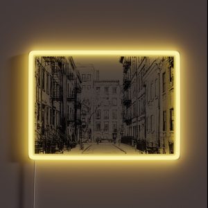 New York City Street Black And White RGB Neon Sign