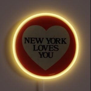 New York Loves You Pin Heart RGB Neon Sign