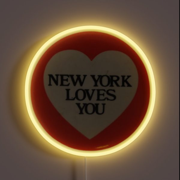 New York Loves You Pin Heart RGB Neon Sign