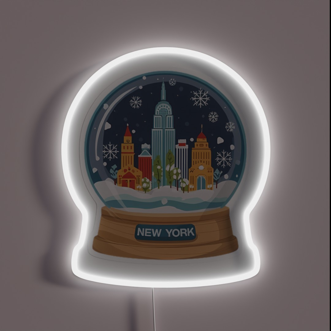 New York Snow Globe RGB Neon Sign New York Snow Globe RGB Neon Sign