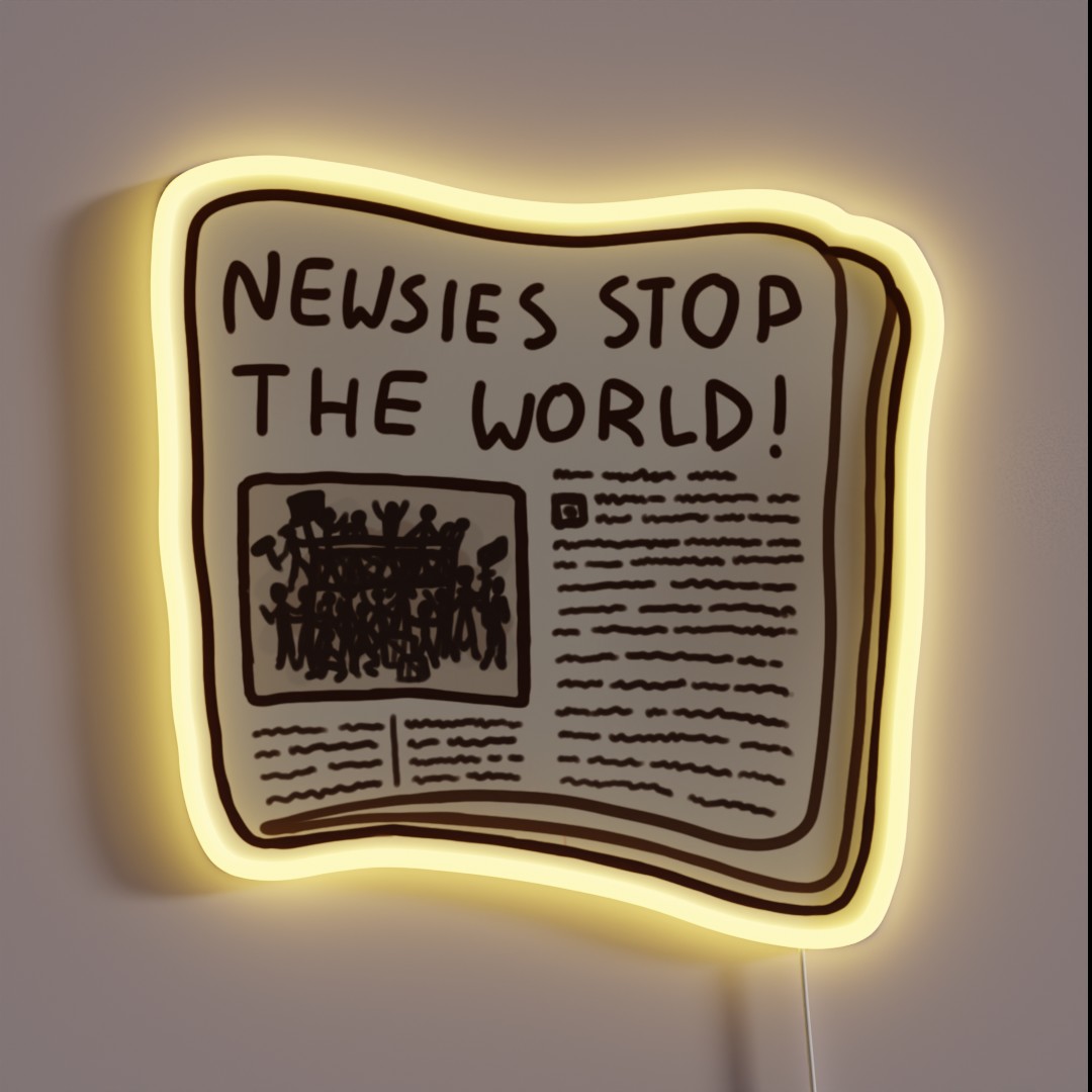 Newsies Stop The World RGB Neon Sign Newsies Stop The World RGB Neon Sign