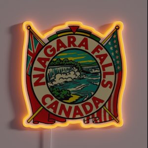 Niagara Falls Canada Vintage Travel Decal RGB Neon Sign