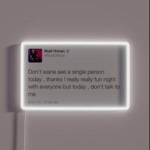 Niall Don T Talk To Me Tweet RGB Neon Sign