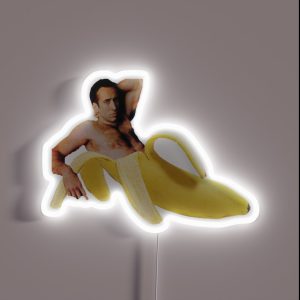 Nicolas Cage Banana Pattern RGB Neon Sign