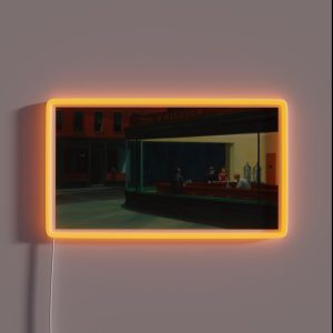 Nighthawks Edward Hopper RGB Neon Sign