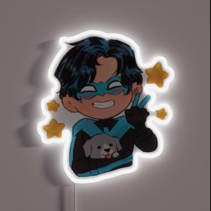 Nightwing And Bitewing Chibi RGB Neon Sign
