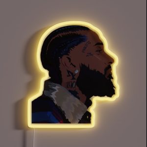 Nipsey Hussle Side Profile With Eye RGB Neon Sign
