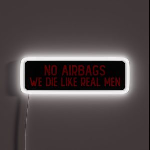No Airbags We Die Like Real Men Cool Biker RGB Neon Sign
