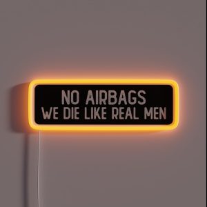 No Airbags We Die Like Real Men Funny Biker RGB Neon Sign