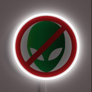 No Alien Warning Sign RGB Neon Sign
