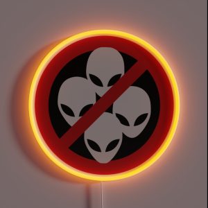 No Aliens White Sign RGB Neon Sign No Aliens White Sign RGB Neon Sign
