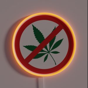 No Cannabis Sign RGB Neon Sign