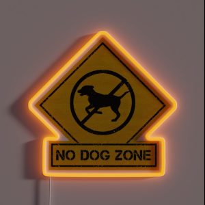 No Dog Zone Caution RGB Neon Sign No Dog Zone Caution RGB Neon Sign
