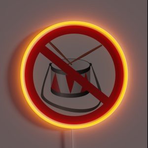 No Drums Sign RGB Neon Sign No Drums Sign RGB Neon Sign
