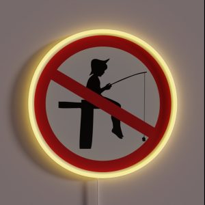 No Fishing Sign RGB Neon Sign No Fishing Sign RGB Neon Sign