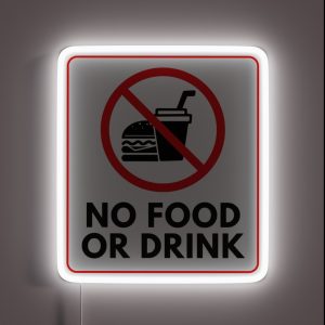 No Food Or Drink Sign RGB Neon Sign No Food Or Drink Sign RGB Neon Sign
