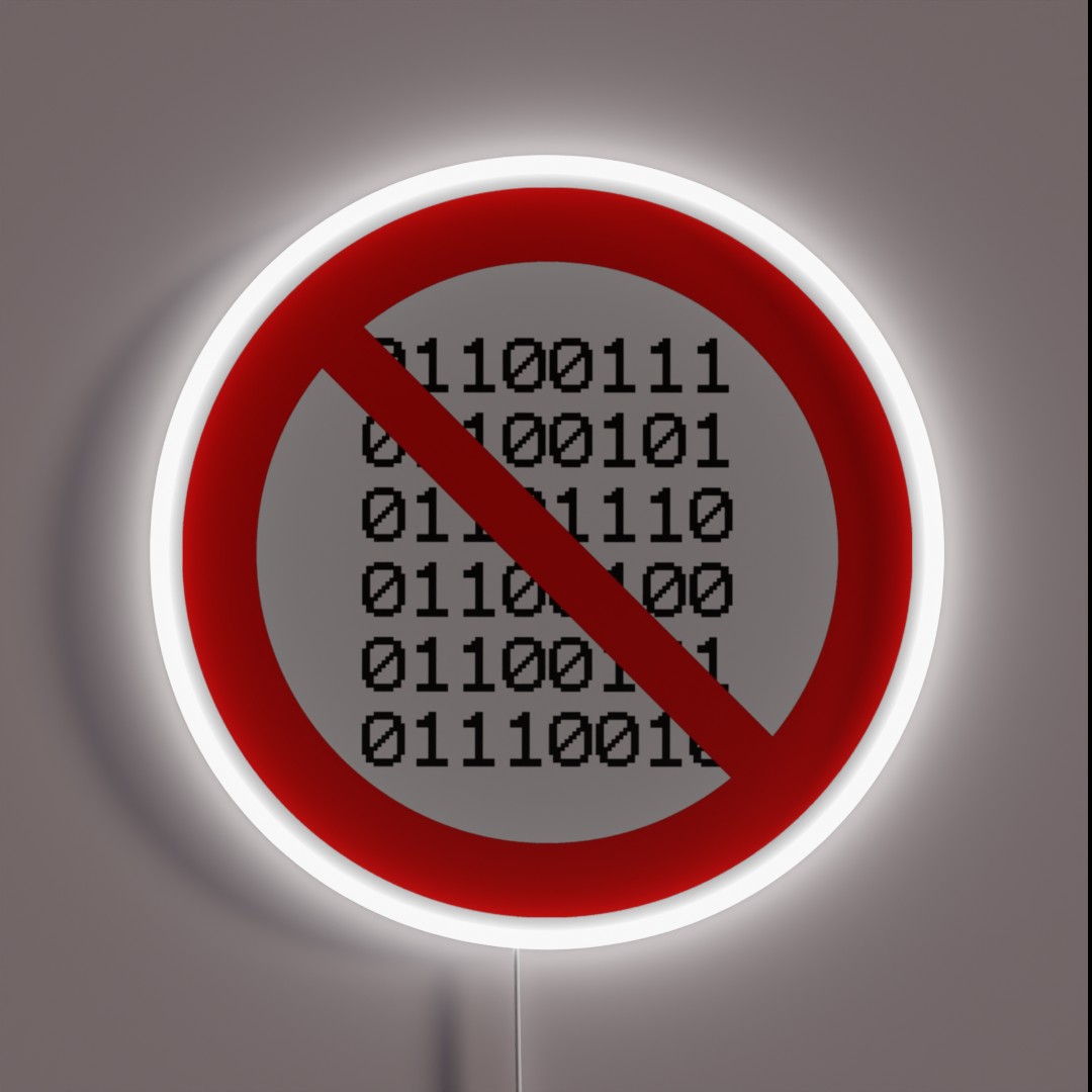 No Gender Binary White RGB Neon Sign No Gender Binary White RGB Neon Sign