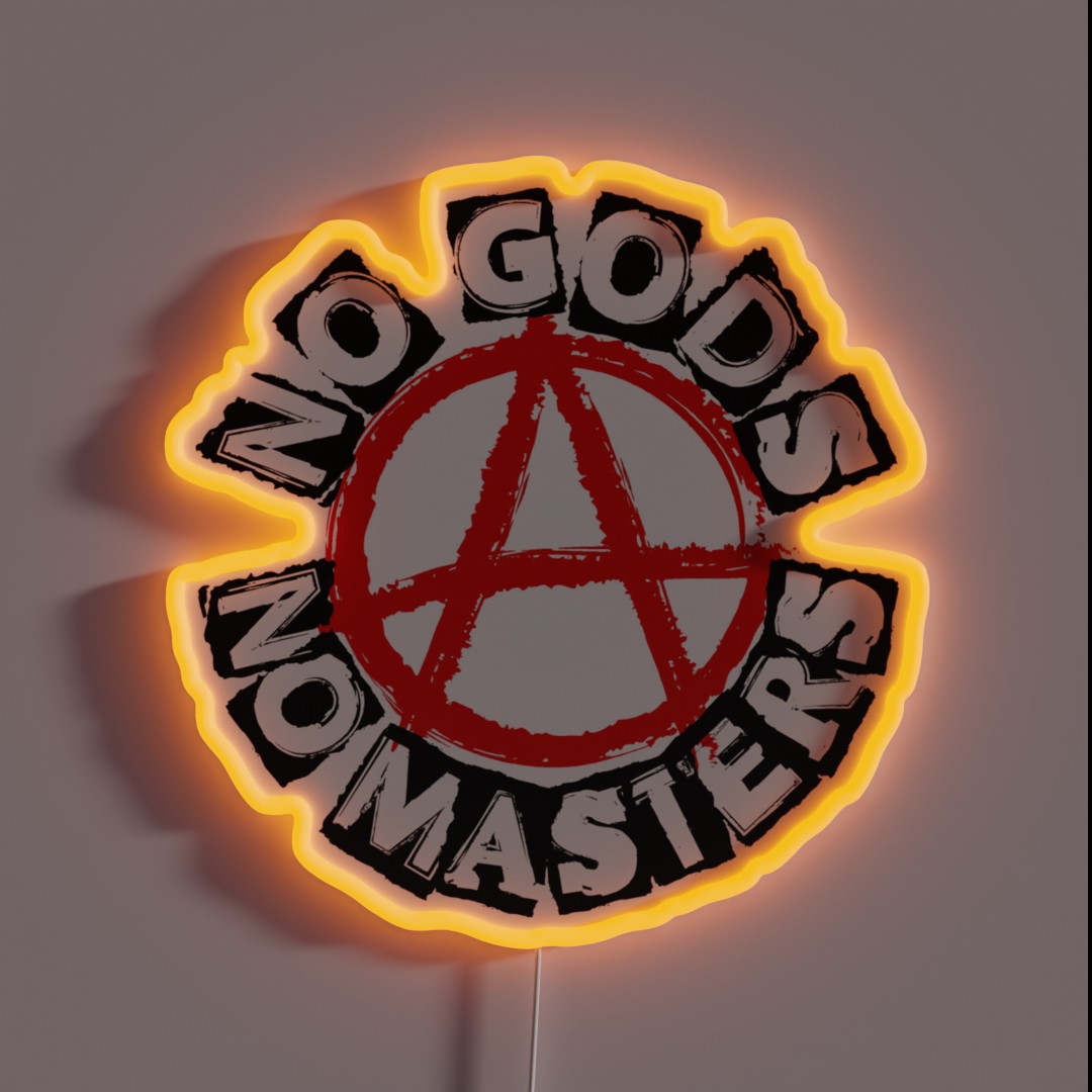 NO GODS NO MASTERS RGB Neon Sign NO GODS NO MASTERS RGB Neon Sign