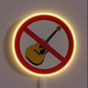 No Guitar Sign RGB Neon Sign No Guitar Sign RGB Neon Sign