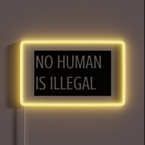 NO HUMAN IS ILLEGAL RGB Neon Sign