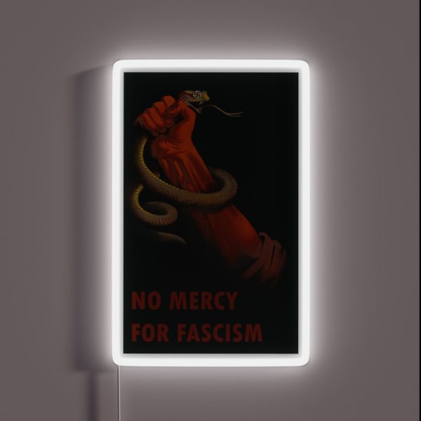 No Mercy For Fascism Anti Fascist RGB Neon Sign