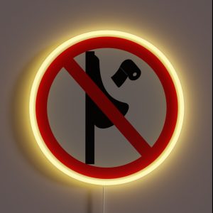 No Paper In Urinal Forbidden RGB Neon Sign No Paper In Urinal Forbidden RGB Neon Sign