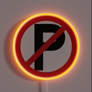 No Parking Prohibition Symbol Sign RGB Neon Sign