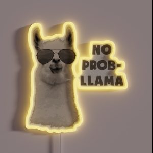 No Problem Llama RGB Neon Sign No Problem Llama RGB Neon Sign