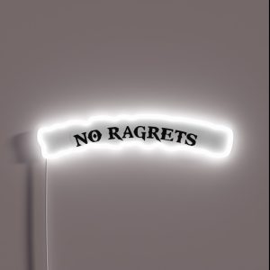 No Ragrets Mispelled Regrets Tattoo RGB Neon Sign